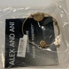 Disney Parks Alex and Ani 2015 Mickey Mouse Gold Bangle Bracelet New And Sealed