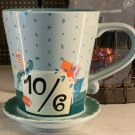 Disney Parks Mad Hatter Mug Saucer Tea Cup Alice in Wonderland New