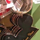 DISNEY PARKS MICKEY MOUSE EAR HAT METAL KEYCHAIN I LOVE YOU (NEW)