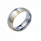 Free shipping--Gold-Plated and Stainless Steel  2-Tone Band Ring