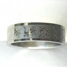 Free shipping--Stainless Steel Flower-Design Wedding Ring