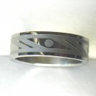 Free shipping--Stainless Steel Geometric Pattern Wedding Ring