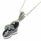Free shipping---Handmade Silver, Marcasite, Agate Pendant