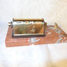 VINTAGE 1940s BRASS & SOLID MARBLE DESK CALENDER PEN HOLDER BY PARK SHERMAN