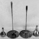 VINTAGE LOT 4 DANSK OF DENMARK SILVER PLATE TAPER CANDLE STICK HOLDERS MODERNIST