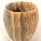 VINTAGE MID CENTURY HAND CARVED POLISHED AGATE STONE DRINKING CUP GLASS SUPERB