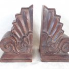 VINTAGE SET 2 MELANNCO THE KEEPER OF MEMORIES HEAVY FAUX SCROLL WOOD BOOK ENDS