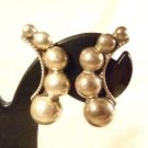 1930s MEXICAN ARTS & CRAFTS STERLING SILVER MODERNIST BEAD SCREW BACK EARRINGS