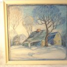 VINTAGE VAN GOGH STYLE COUNTRY SIDE PASTEL FRAMED PICTURE DRAWING SIGNED BEAUTY