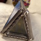 FANTASTIC HAND MADE SLAG GLASS METAL OPTICAL KALEIDOSCOPE 2 WHEEL BEAUTIFUL