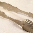 ANTIQUE EARLY SILVER PLATE Y.S. & CO SUGAR TONGS SPOON SCALLOPED SHELL ENDS RARE