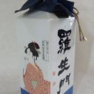 VINTAGE JAPANESE AUTHENTIC SAKE POTTERY BOTTLE FIGURAL GEISHA LADY HAND PAINTED