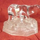 VINTAGE CRYSTAL D'ARQUES FRANCE LEAD CRYSTAL POLAR BEAR FIGURINE PAPERWEIGHT