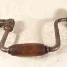 VINTAGE SUBERB MILLER FALLS WOOD HANDLED HAND DRILL W/VICE CARPENTRY IRON