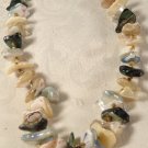 VINTAGE MID CENTURY JAPAN GOLD PLATE ABALONE SHELL SPACER BEAD NECKLACE LOVELY