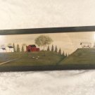 LONELY SHEEP FRAMED FOLK ART PRINT BY DOTTY CHASE 21" WIDE...FARM HOUSE BARN