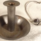 VINTAGE HAND MADE TIN METAL CHAMBER MAID CANDLE STICK HOLDER *TAPER HEART HOLDER