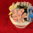 VINTAGE THORLEY STAFFORDSHIRE BONE CHINA CAPODIMONTE FLOWER BASKET FIGURINE