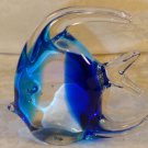 VINTAGE HAND BLOWN CRYSTAL COBALT GLASS FISH FIGURINE PAPERWEIGHT SUNFISH LOVELY