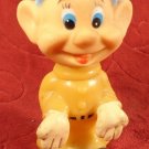 EARLY WALT DISNEY SNOW WHITE SEVEN DWARFS "DOPEY" RUBBER SQUEAK TOY FIGURINE