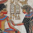 VINTAGE EGYPTIAN HIEROGLYPHIC DRAWING ON PAPYRUS PAPER GODDESS HATHOR BEAUTY