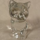 VINTAGE LEAD CRYSTAL KITTEN CAT FIGURINE STATUE PAPERWEIGHT ADORABLE NO CHIPS