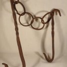 ANTIQUE PRIMITIVE FIREPLACE MEAT HOOK HAND WROUGHT IRON ROASTER TOOL BUTCHER