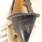 ANTIQEU CAST METAL HALCO LITE CO ELECTRIC LANTERN LIGHT FIXTURE GOTHIC AMBER
