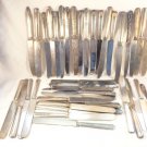 ANTIQUE SILVERPLATE LOT 41 DINNER KNIVES JEWELRY DESIGN CRAFTS FLORAL