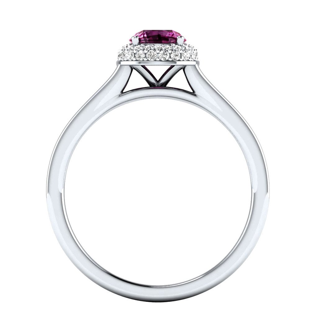 .925 Sterling Silver in 0.98 ct Pink & White Sapphire Engagement Ring