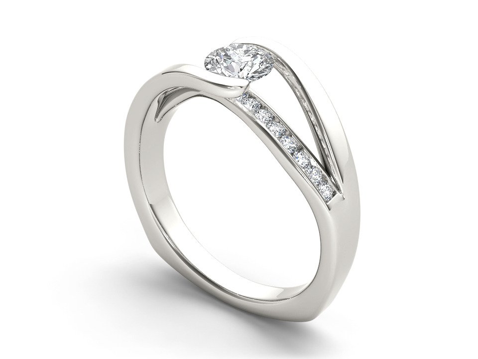 1.20 ct Round White Sapphire 925 Sterling Silver Promise Ring Sizable