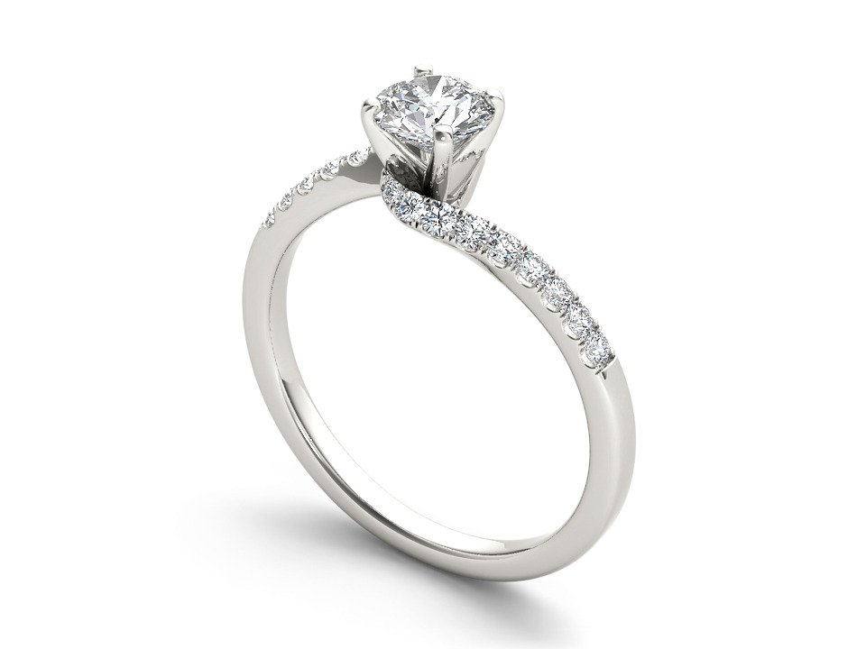 0.70 ct Round White Sapphire in 925 Sterling Silver Promise Ring Sizable