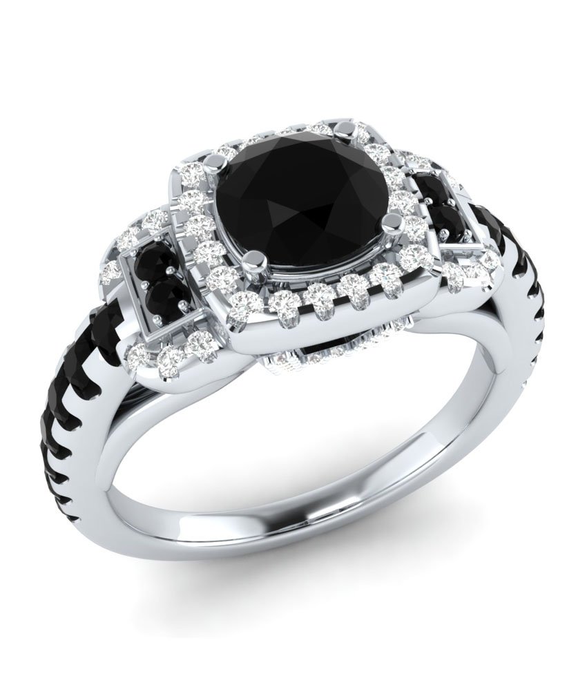 2.85 ct Round Spinel & Sapphire Solid Sterling Silver Engagement Ring