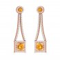 7.30 ct Citrine & Sapphire 18k Rose Gold Over Sterling Dangle Earrings