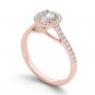 14k Rose Gold Over Strerling 0.90 ct Round Sapphire Halo Engagement Ring Sizable