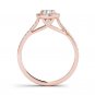 14k Rose Gold Over Strerling 0.90 ct Round Sapphire Halo Engagement Ring Sizable