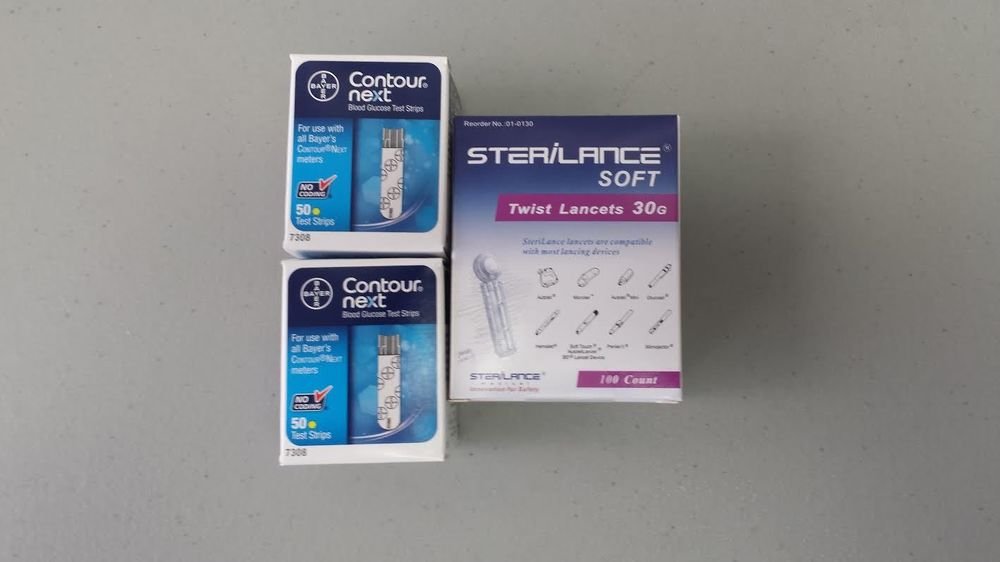 Bayer Contour Next 100 Test Strips (7308) + Lancets Exp02/2017