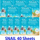 Snail Ultra hydrating essence mask pack 40 sheets
