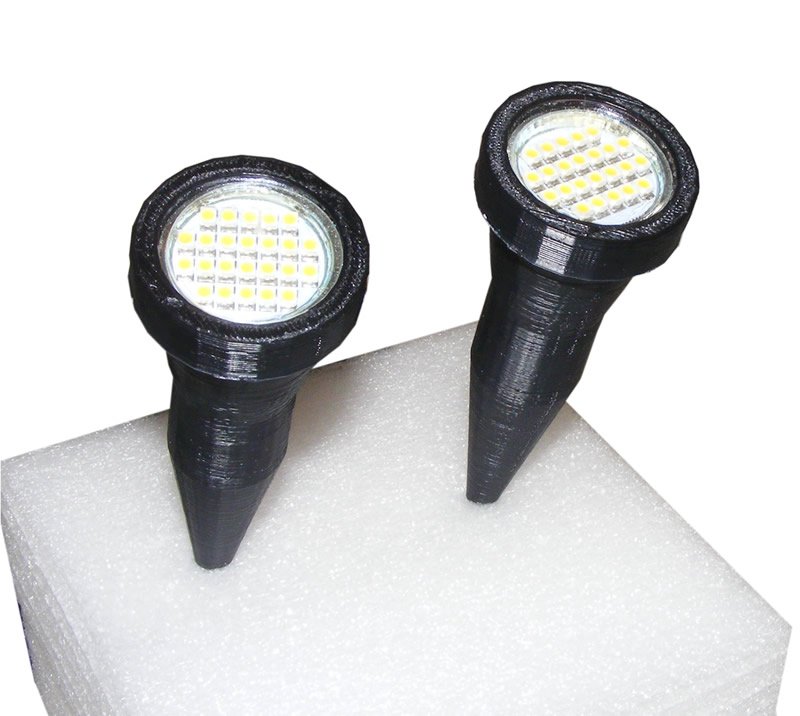 Pair of Black Plant Pot Lights / Uplighters / Spike Lights