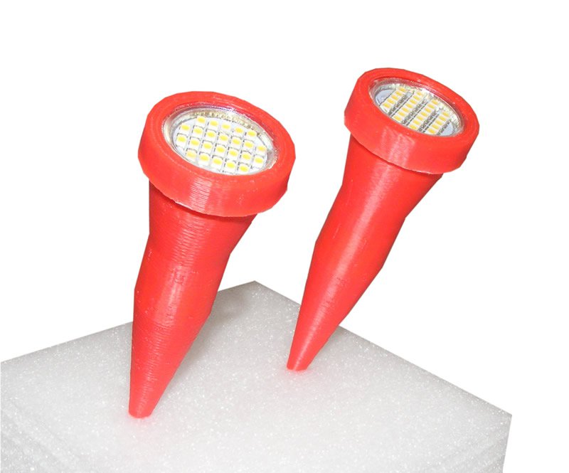 Plant Pot Uplights / Uplighters / Spike Lights in Pink with Mains