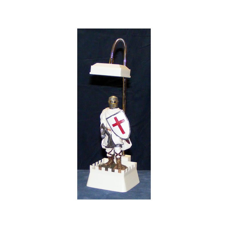 Knight Templar Crusader with Helmet Axe and Shield Desk or Table Lamp