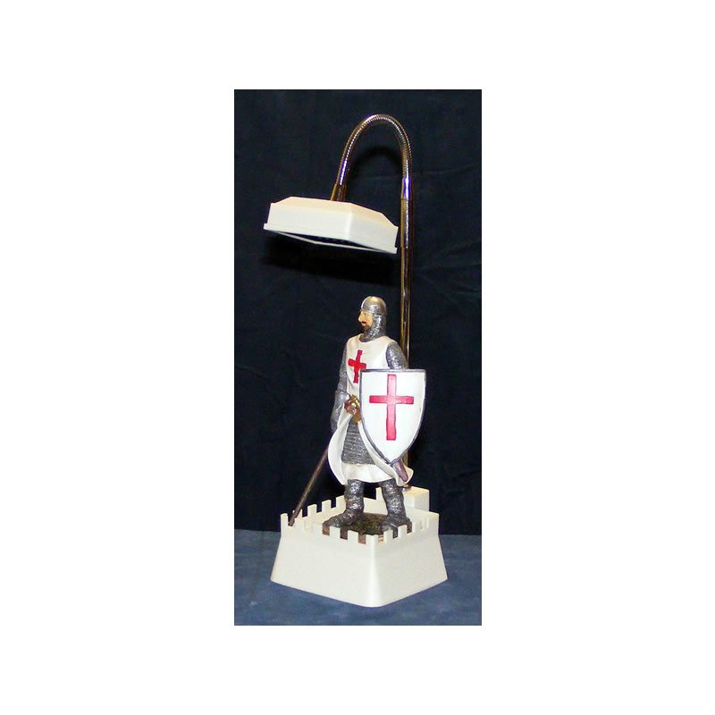 Knight Templar Crusader with Lance and Shield Desk or Table Lamp
