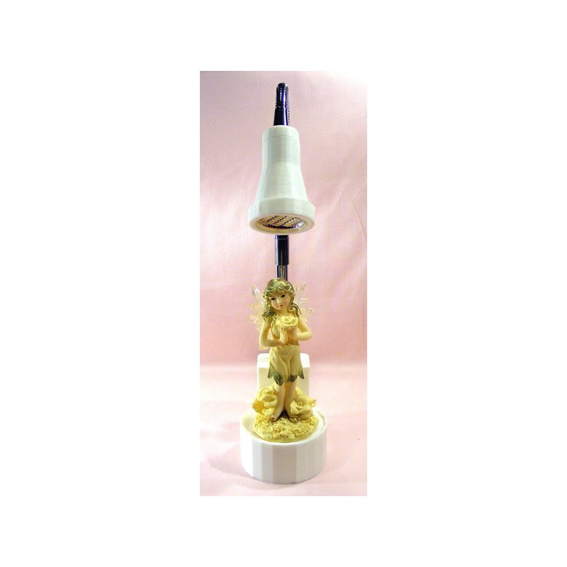 Fairy Holding a Rose Compact LED Bedside Lamp with Adjustable Gooseneck Light