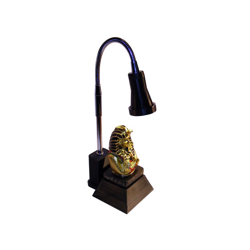 Bust of the Pharaoh Tutankhamun LED Bedside Light with Adjustable Gooseneck Lamp