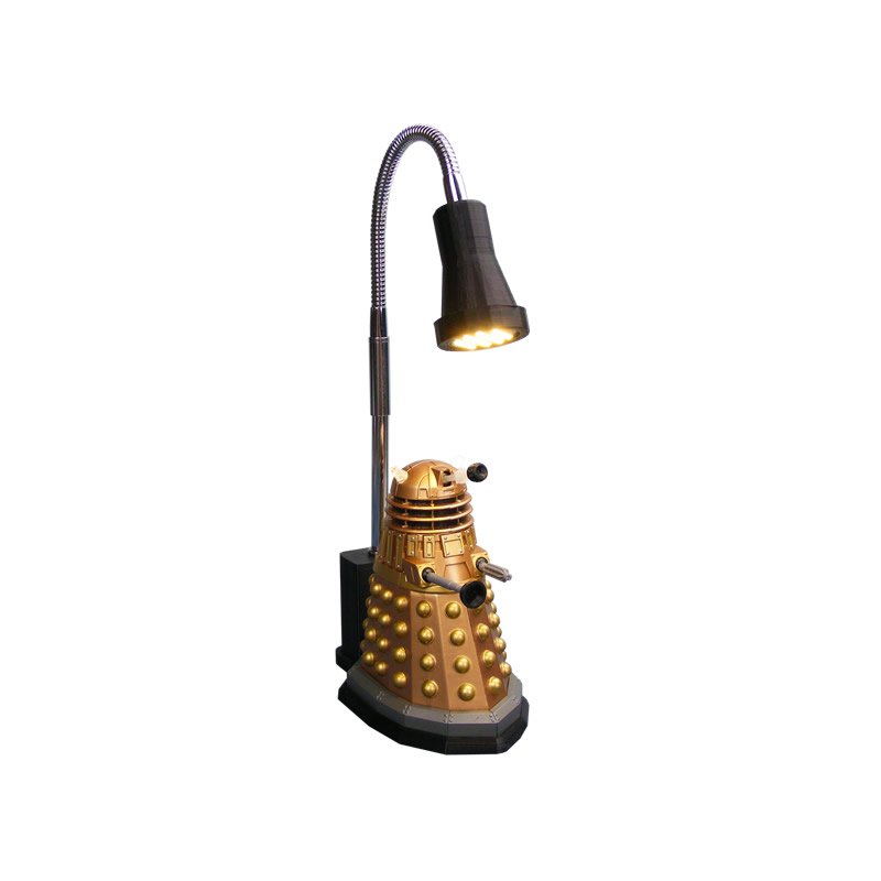 Doctor Who Dalek in Gold LED Bedside Lamp and Night Light with Adjustable Lamp