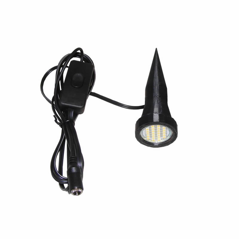 Single Black Plant Pot Uplighter / Plant Pot Spike Light with Mains Adapter