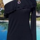 Cache $98 STRETCH 1 / OFF SHOULDER RUCHED Top NWT 1 LONG SLEEVE S/M