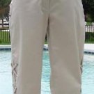 Cache $118 SELF-BELT LACE-UP BOTTOM CAPRI Pant NWT 0/2/4/6/8 XS/S/M STRETCH Cache $118 SELF-BELT LACE-UP BOTTOM CAPRI Pant NWT 0/2/4/6/8 XS/S/M STRETCH