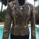 Cache LUXE $258 ANIMAL METALLIC LEATHER Top JACKET NWT S/M/L 6/8/10 LINED Cache LUXE $258 ANIMAL METALLIC LEATHER Top JACKET NWT S/M/L 6/8/10 LINED