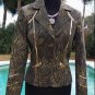 Cache LUXE $258 ANIMAL METALLIC LEATHER Top JACKET NWT S/M/L 6/8/10 LINED